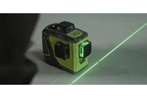 laser level on a level concrete floor