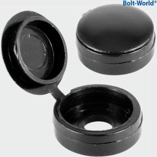 (w) TO FIT 5.0 TO 6.0 SCREW LARGE HINGED SCREW CAP - BLACK 50 PCS
