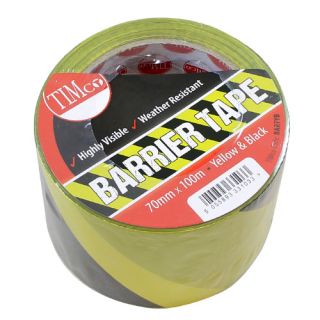 100M X 70Mm Pe Barrier Tape - Black/Yellow