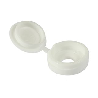 To Fit 5.0 To 6.0 Screw Large Hinged Screw Cap - White 50 Pcs