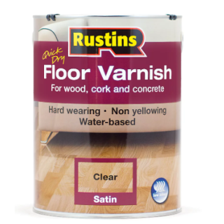 RUSTINS QUICK DRY FLOOR VARNISH SATIN 5LT