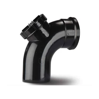 (w) SB413B 110MM X 92.5DG SOIL ACCESS BEND BLK
