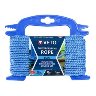 BR330W 3MM X 30M POLPROPYLENE ROPE BLUE WINDER UNIT OF 1