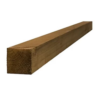 Unseasoned Sawn 100 X 100 Brown Treated Fence Post 2.4M FSC