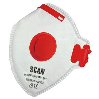 SCAN Safety Fold Flat Valved Disposable Mask FFP3 (Pack of 3)