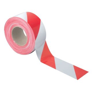 (w) 100M X 70MM PE BARRIER TAPE - RED/WHITE