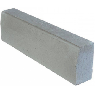 125X150mm Bullnosed Grey Concrete Kerb Straight