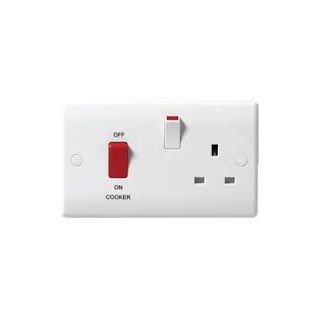 (w) 874-01 WHITE NEXUS MOULDED 45A SQUARE COOKER CONTROL UNIT WITH POWER I