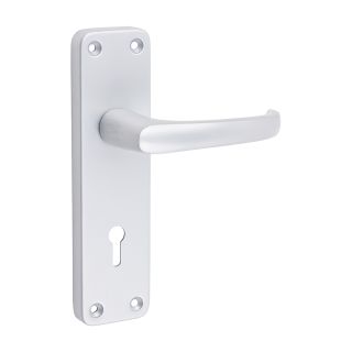 200304 154 X 40mm CONTRACTORS LEVER LOCK HANDLES SATIN ALUMINIUM