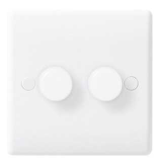 882P-01 WHITE NEXUS MOULDED 400W DOUBLE DIMMER SWITCH