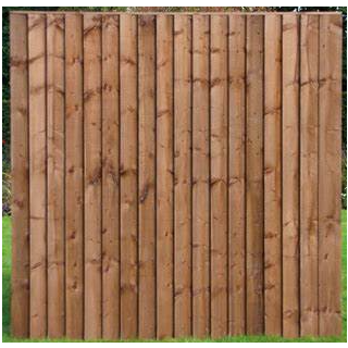 6 X 5 Closeboard Fence Panel FSC Mix 70% Brown
