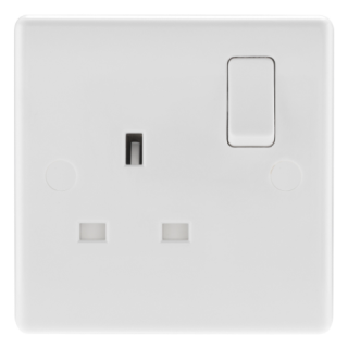 821-01 WHITE NEXUS MOULDED SINGLE SWITCHED 13A POWER SOCKET