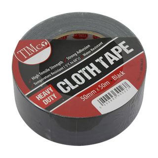 50M X 50Mm Heavy Duty Cloth Tape - Black