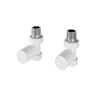 (w) ANGLED RADIATOR VALVE MATT WHITE (PAIR) 41.3011
