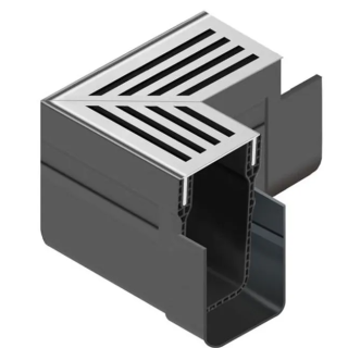 Aco Threshold 159 X 61 X 100mm Corner Unit Silver Aluminium