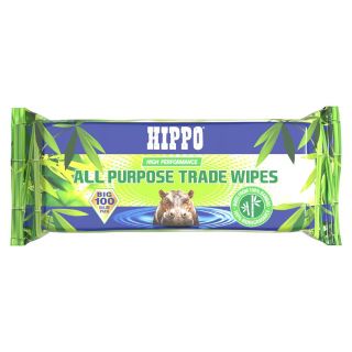 (w) HIPPO ALL PURPOSE TRADE WIPES 100PK