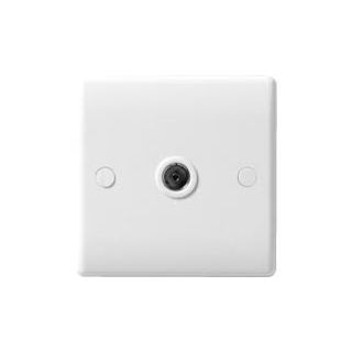 (w) 860-01 WHITE NEXUS MOULDED SINGLE SOCKET FOR TV OR FM CO-AXIAL
