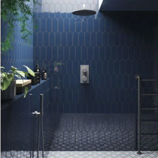 (w) CAST DARK BLUE GLAZED CERAMIC WALL TILE 100 X 300MM P12260