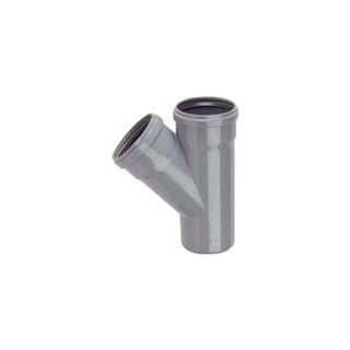 S15Gy 110mm Soil 45 Degree Junction Double Socket Grey