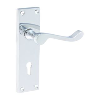 200034 Victorian Scroll Lock Handles Polished Chrome