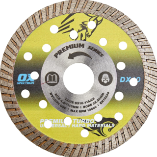 DX10-115/22 OX SPECTRUM PREMIUM DIAMOND BLADE UNIVERSAL/HARD 115/22.23