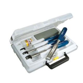 STANLEY 5002 BEVEL EDGE CHISEL @ OILSTONE SET, 6 PIECE