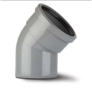 (w) SB411G 110MM X 112.5DEG SOIL BEND S/S GREY
