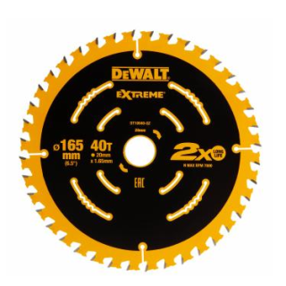  DEWALT EXTREME FRAMING CIRCULAR SAW BLADE 165 X 20MM X 40