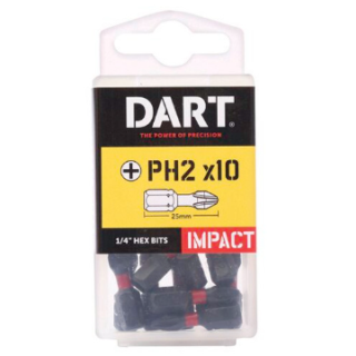 DDIPH2-10 DART PH2 25MM IMPACT DRIVER BIT 10PK