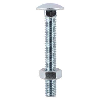 M 12 X 180 Carriage Bolt & Hex Nut - Bzp 8 Pcs