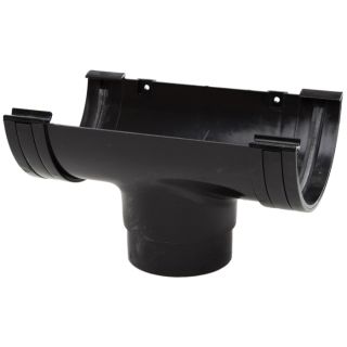 (w) RL605B 150MM H/R GUTTER RUNNING OUTLET BLK