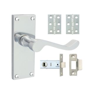 20003 114 X 42 Victorian Scroll Latch Handles Polished Chrome
