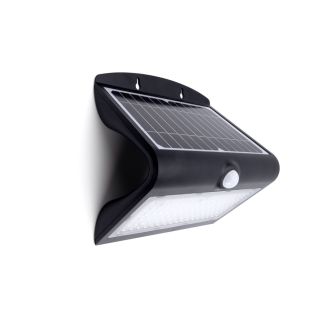 (w) LEXS22B40-01 SOLAR GUARDIAN PIR WALL LIGHT BLACK IP65 1.5W 220LM 4000K