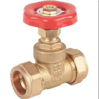 (w) VGE BRASS GATE VALVE 22MM - ECONOMY
