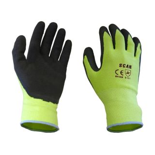SCAGLOLATYL Scan Yellow Foam Latex Coated Glove – Size 9