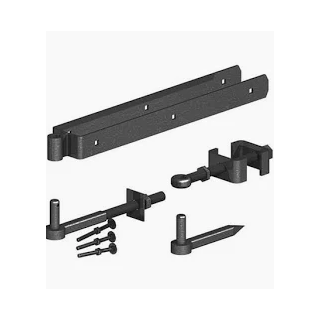 (w) B0306003 FIELD GATE DBL STRAP HINGE SETS 24 600MM E/BLACK