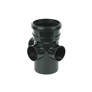 (w) SJ454B 110MM SOIL BOSS PIPE BLACK