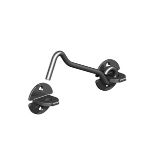 5321503 6 150MM BLACK CABIN HOOKS WIRE PATTERN