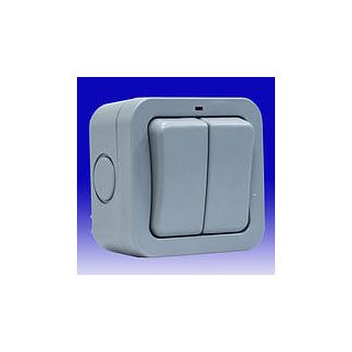 WP42-012 WEATHERPROOF STORM DOUBLE OUTDOOR SWITH GANG, 2 WAY 20AX