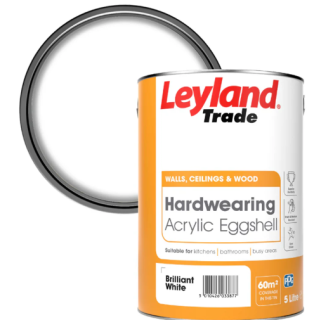 5L Hardwearing Acrylic Eggshell Brilliant White