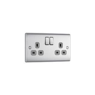 (w) NBS22G-01 13 A 2 GANG SWITCHED SOCKET
