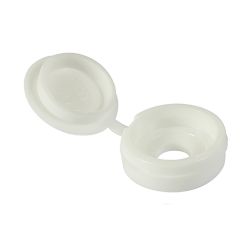 To Fit 5.0 To 6.0 Screw Large Hinged Screw Cap - White 50 Pcs