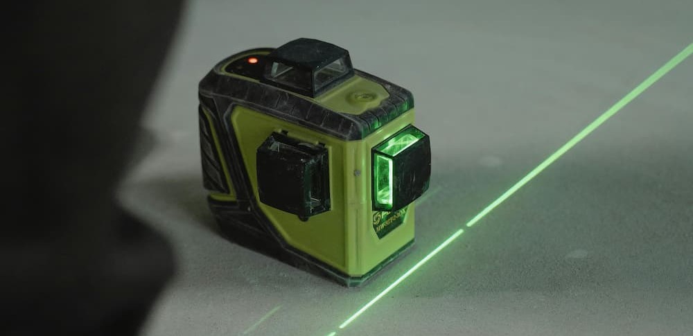 laser level on a level concrete floor